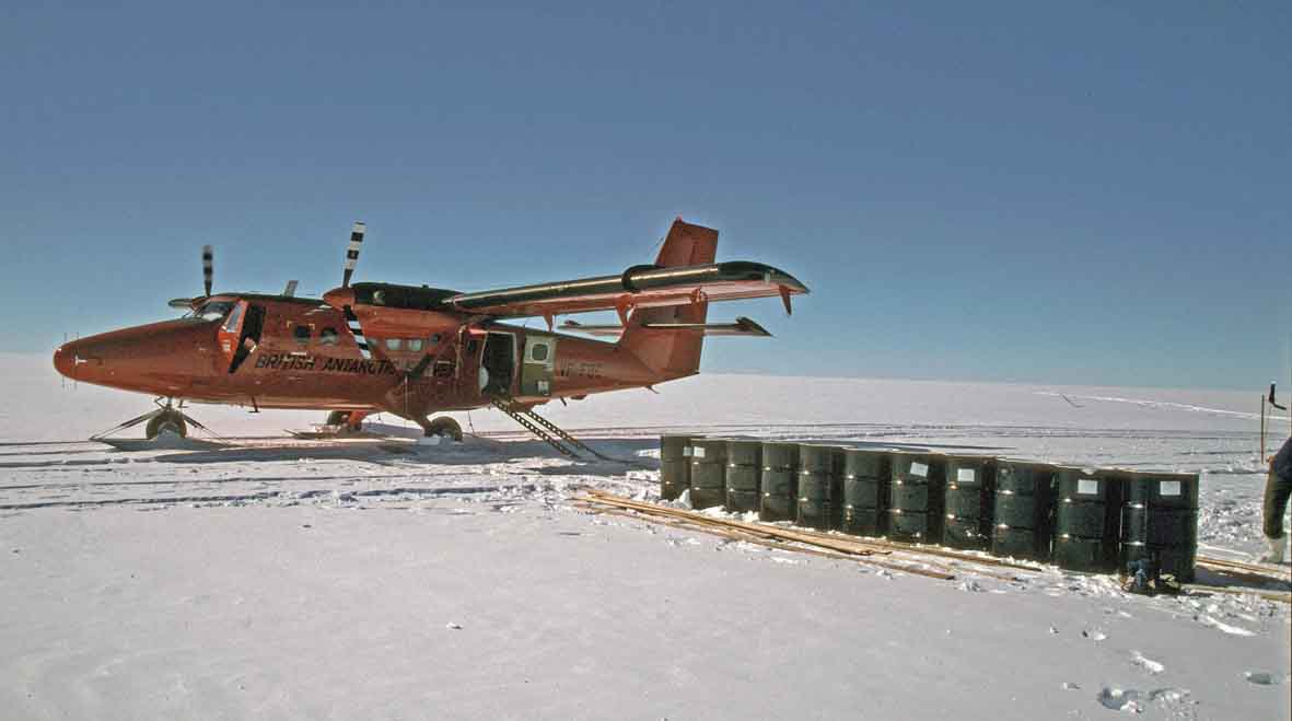 BAS Twin Otter FBC at a remote fuel depot