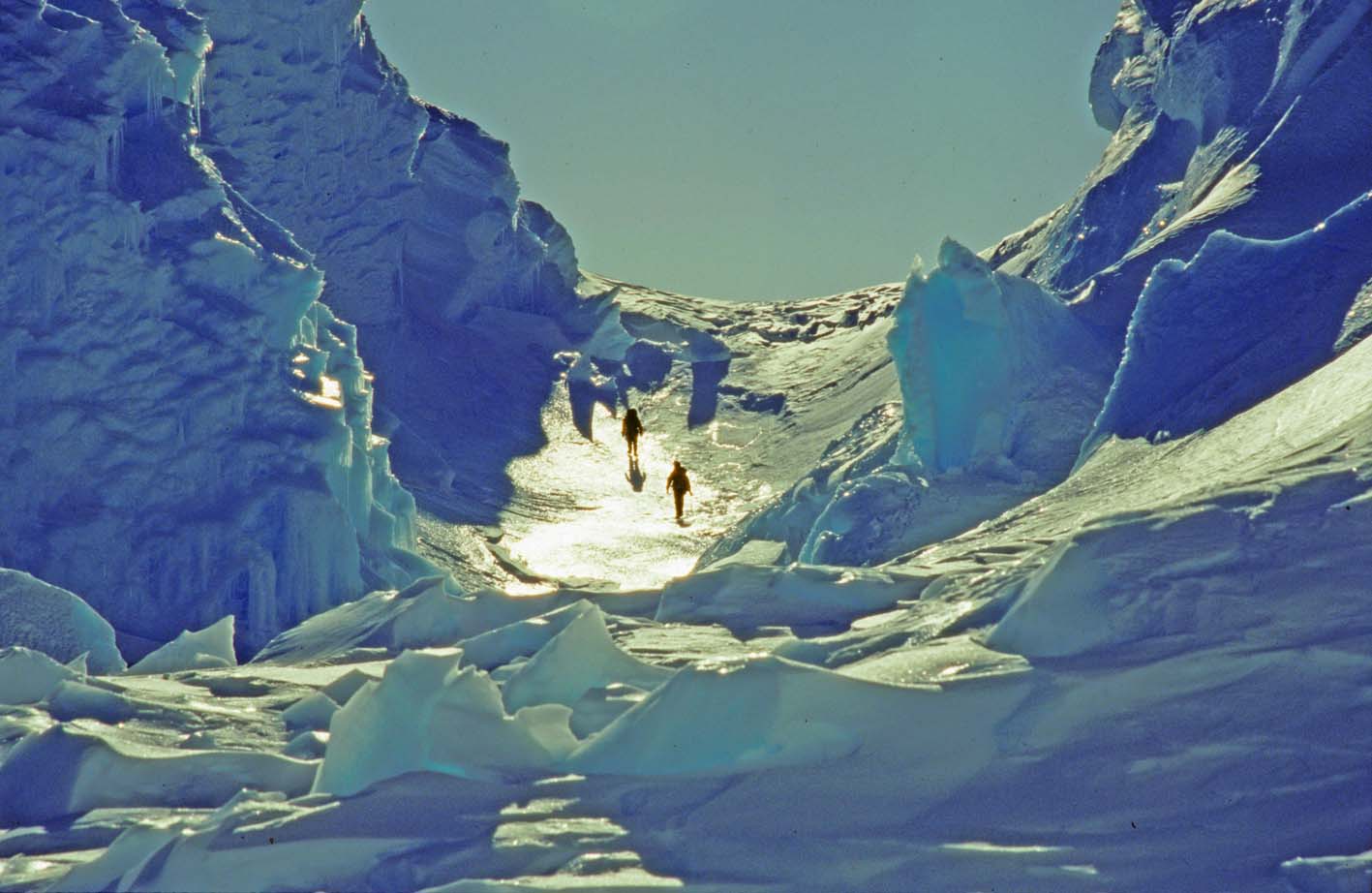 Leaving Aladin's Cave, Brunt Ice Shelf, Antarctica